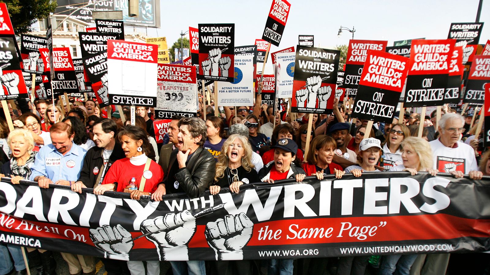 Actors Join Writers' Strike: Complete Hollywood Production Halt Actors Join Writers' Strike: Complete Hollywood Production Halt