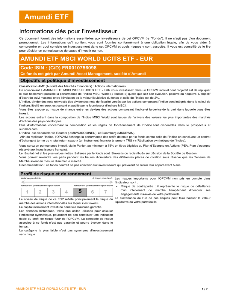 Amundi MSCI World Ex-US UCITS ETF: A Guide To Net Asset Value (NAV) Amundi MSCI World Ex-US UCITS ETF: A Guide To Net Asset Value (NAV)