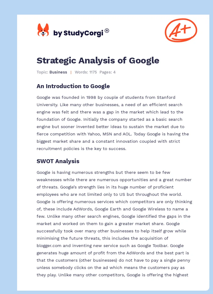 Apple's Indirect Support For Google: A Strategic Analysis Apple's Indirect Support For Google: A Strategic Analysis