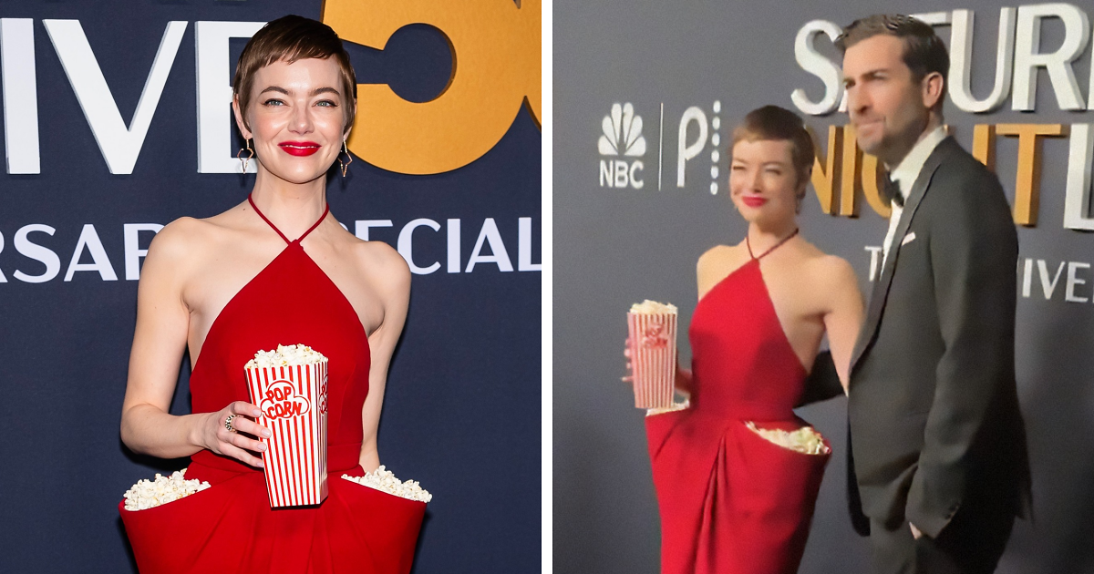 Emma Stone's Popcorn Butt Lift Dress: SNL Red Carpet Look Sparks Online Debate Emma Stone's Popcorn Butt Lift Dress: SNL Red Carpet Look Sparks Online Debate