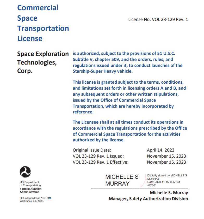 FAA Approves SpaceX Starship Flight 9 License Modifications FAA Approves SpaceX Starship Flight 9 License Modifications