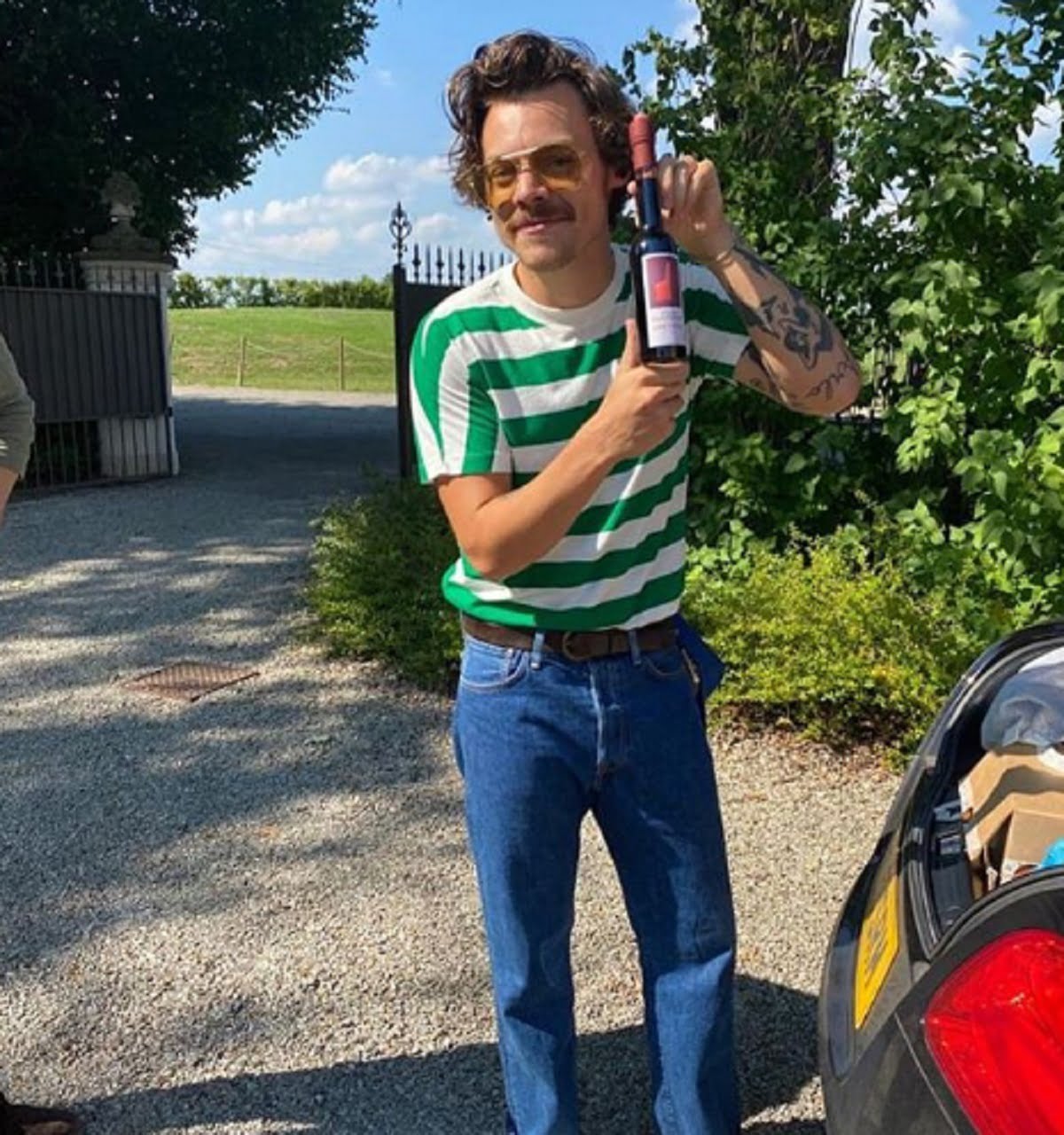 Harry Styles' New Mustache: A Nod To The Seventies In London Harry Styles' New Mustache: A Nod To The Seventies In London