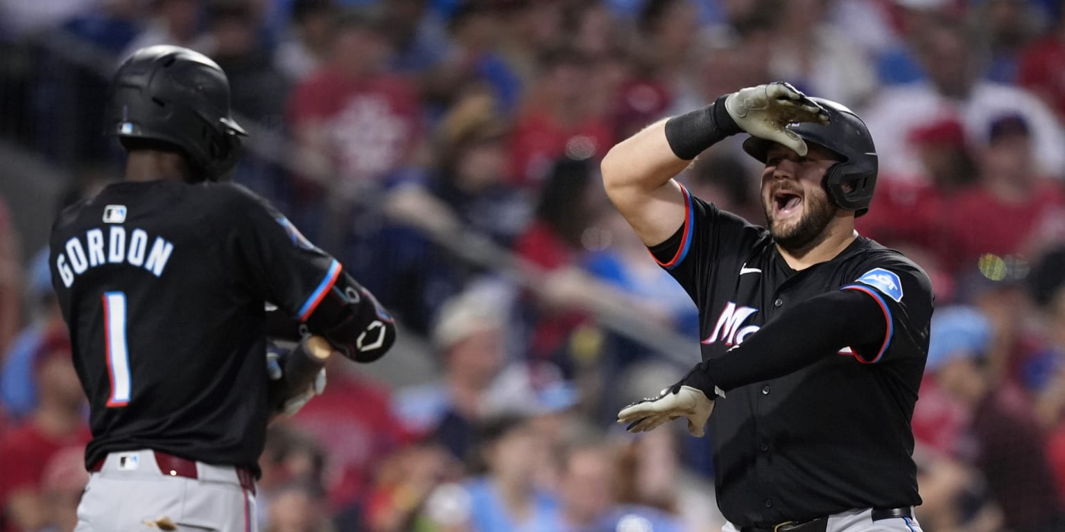 Marlins' Stowers Hits Game-Ending Grand Slam In 9-6 Win Against Athletics Marlins' Stowers Hits Game-Ending Grand Slam In 9-6 Win Against Athletics