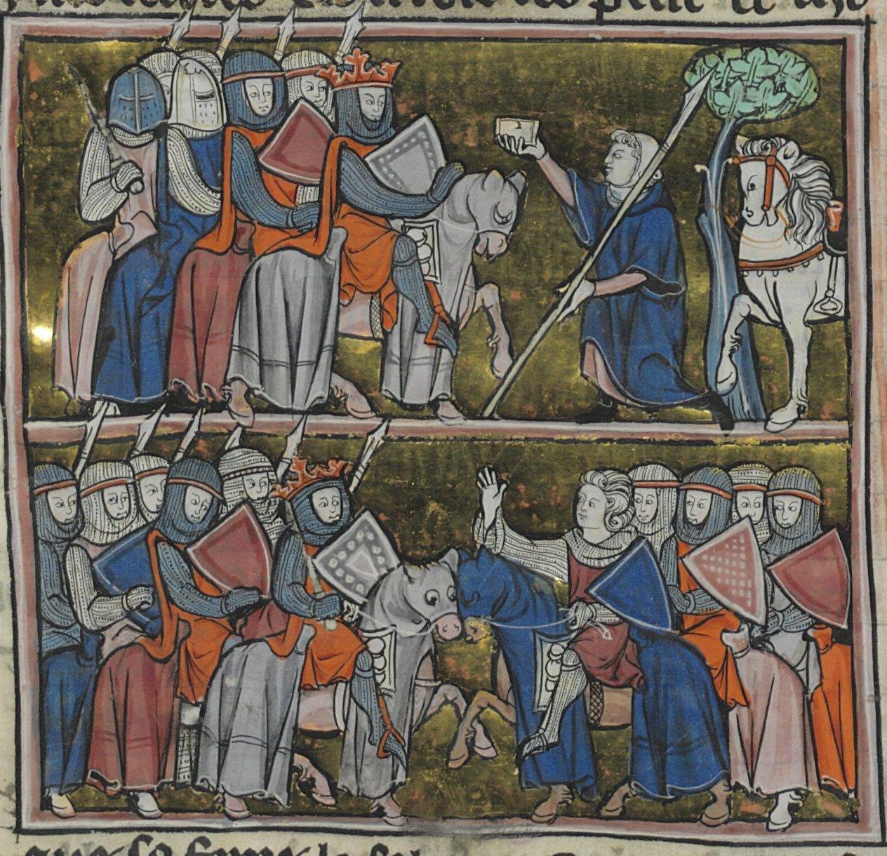 Medieval Illustration: Merlin And Arthur On A Book Cover Medieval Illustration: Merlin And Arthur On A Book Cover