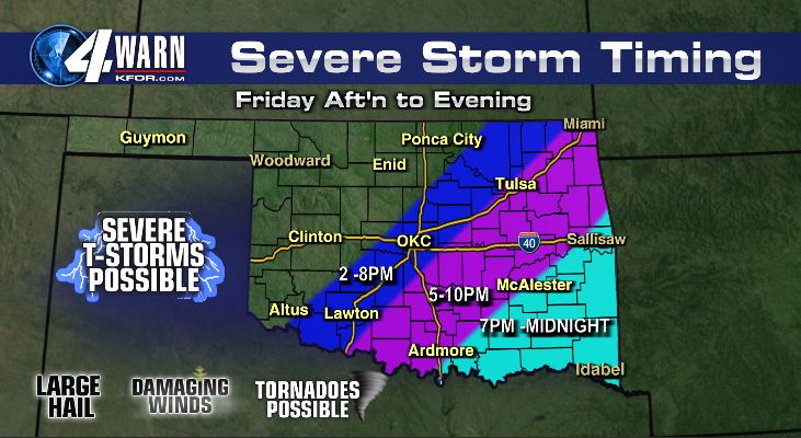 Oklahoma Severe Weather Timeline: Strong Winds Expected Oklahoma Severe Weather Timeline: Strong Winds Expected
