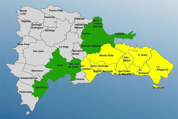 Provincias En Alerta: El COE Eleva A 9 Las De Alerta Amarilla Y 5 A Verde Provincias En Alerta: El COE Eleva A 9 Las De Alerta Amarilla Y 5 A Verde