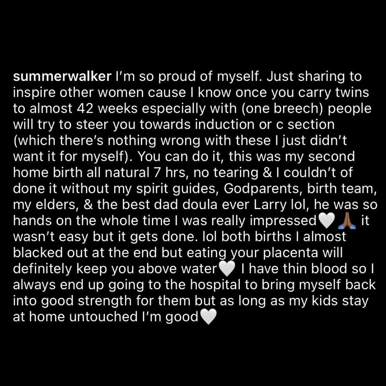 Summer Walker Reveals Perils Of Childbirth Summer Walker Reveals Perils Of Childbirth