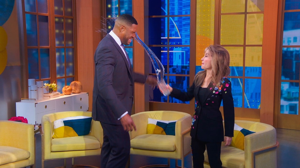 Susan Lucci Splashes Water On Michael Strahan: A Hilarious Moment Susan Lucci Splashes Water On Michael Strahan: A Hilarious Moment