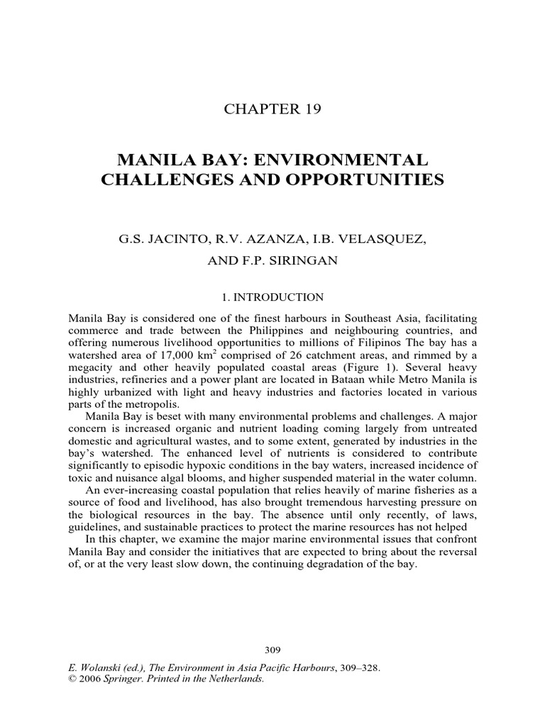 The Sustainability Of Manila Bay's Ecological Recovery The Sustainability Of Manila Bay's Ecological Recovery