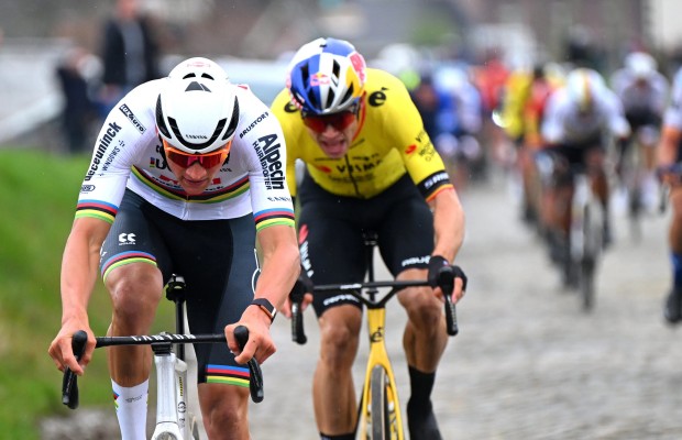 Van Der Poel's Tour Of Flanders Bid Falls Short Against Pogačar's Solo Attack Van Der Poel's Tour Of Flanders Bid Falls Short Against Pogačar's Solo Attack